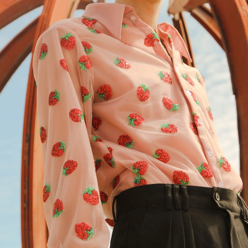 Lirika Matoshi Strawberry Mesh Top - XS
